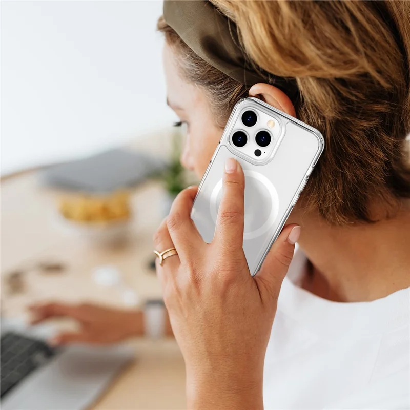 AHASTYLE PC06 For iPhone 14 Pro Max Dustproof Phone Case Compatible with MagSafe HD Clear PC + TPU Cover