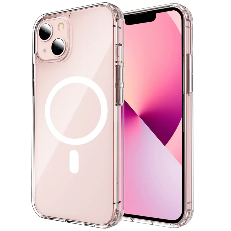 AHASTYLE PC06 For iPhone 13 Transparent PC + TPU Phone Case Compatible with MagSafe Dustproof Cover