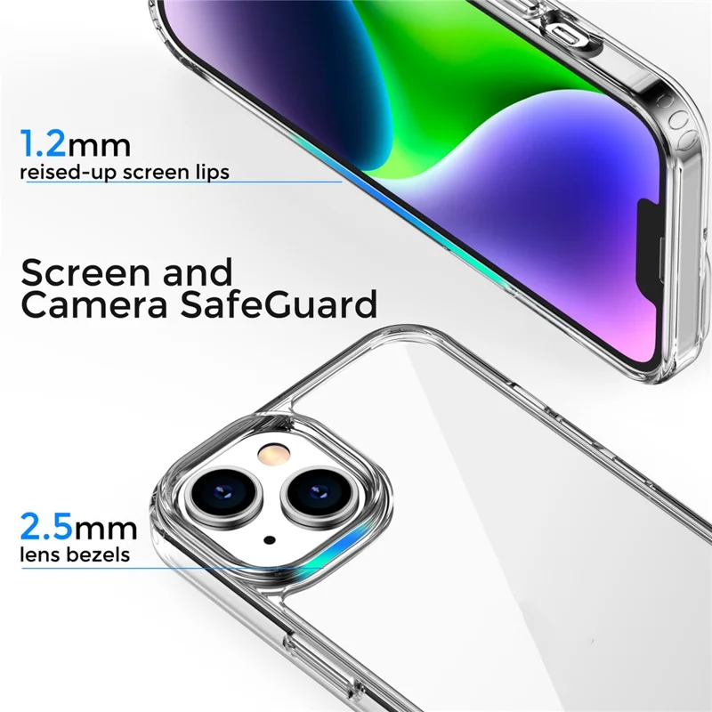 AHASTYLE PC06 Anti-Scratch PC + TPU Cover For iPhone 14 , Dustproof Clear Mobile Phone Shell Case