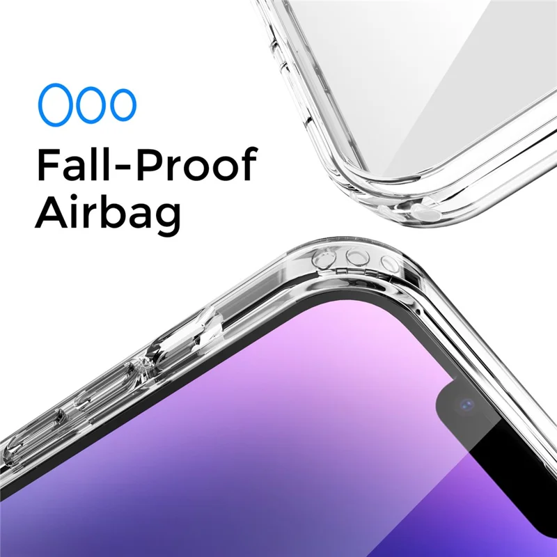 AHASTYLE PC06 Anti-Scratch PC + TPU Cover For iPhone 14 , Dustproof Clear Mobile Phone Shell Case
