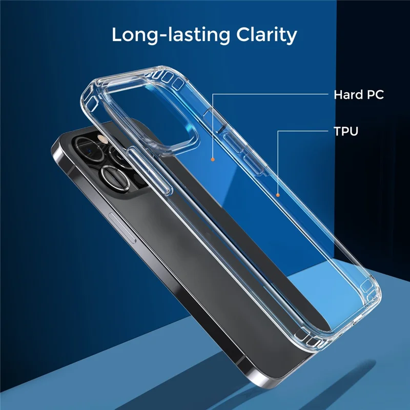 AHASTYLE PC06 For iPhone 13 Pro PC + TPU Cover HD Clear Shell Dustproof Mobile Phone Case