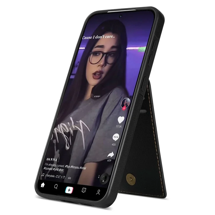 N.BEKUS Per Samsung Galaxy A53 5G Cover Flip Verticale in Pelle+TPU con Supporto RFID Blocking Portafoglio - Nero