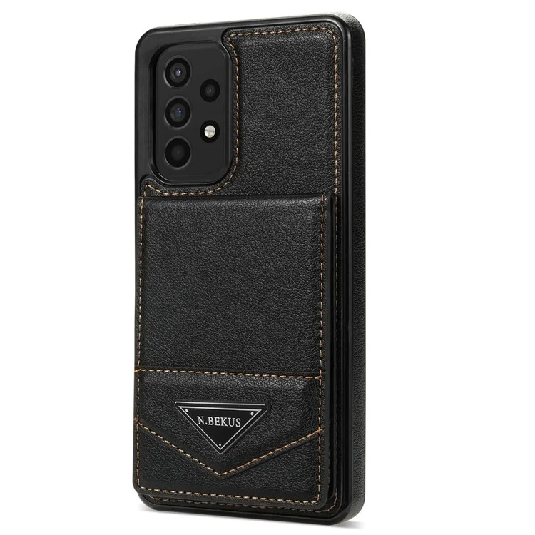 N.BEKUS Per Samsung Galaxy A53 5G Cover Flip Verticale in Pelle+TPU con Supporto RFID Blocking Portafoglio - Nero