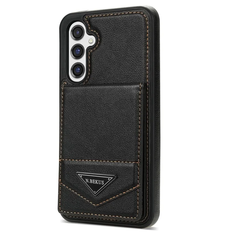 N.BEKUS Pour Samsung Galaxy A14 5G / A14 4G Coque de protection avec support Blocage RFID Porte-carte Cuir PU+TPU - Noir