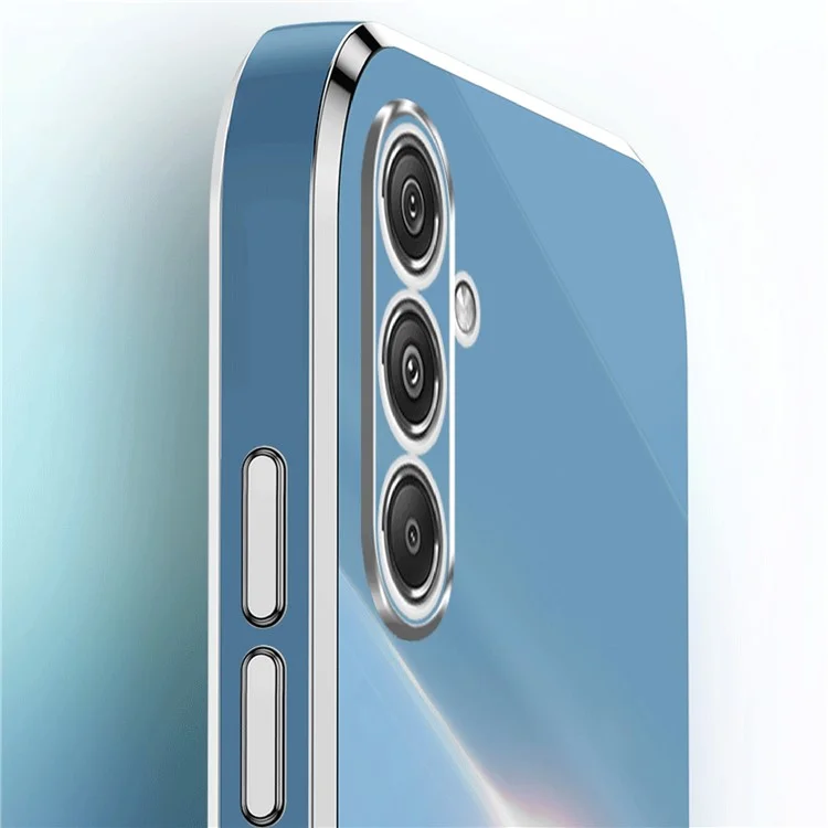 Чехол для телефона XINLI для Samsung Galaxy S23 FE с электролитическим покрытием из TPU с защитой от падения и подставкой с кольцом - Cyan