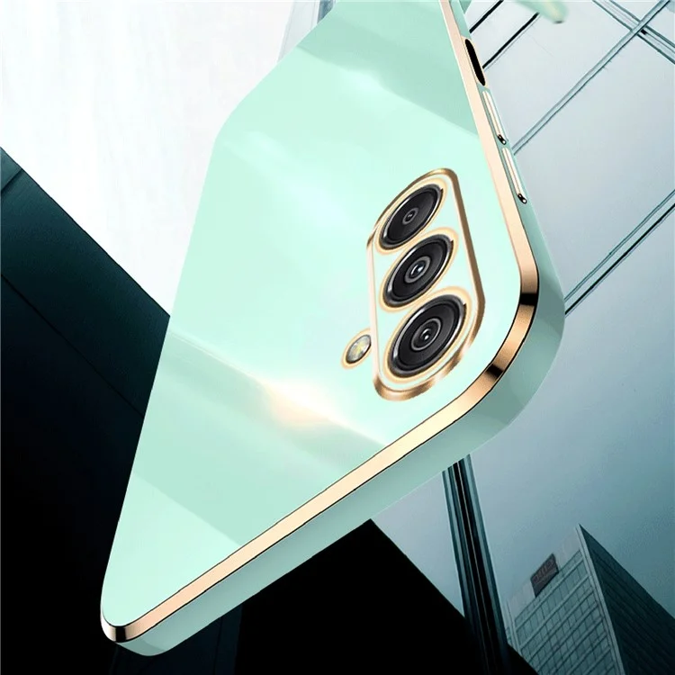 XINLI для Samsung Galaxy F34 5G / M34 5G Electroplated Gold Edge Phone Case TPU Anti-scratch Cover - Cyan