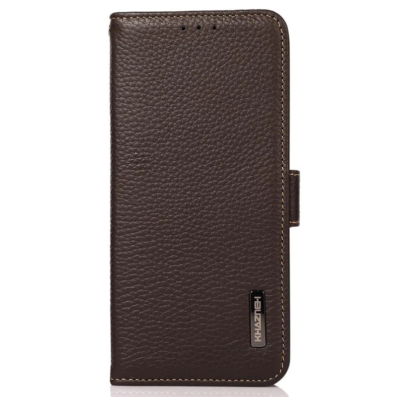 KHAZNEH Para Samsung Galaxy F34 5G / M34 5G Capa de Telefone com Bloqueio RFID, Carteira, Textura de Litchi, Couro Genuíno de Vaca - Marrom
