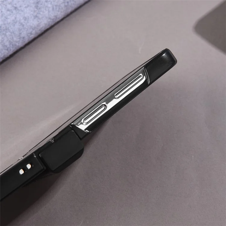 For Samsung Galaxy Z Flip5 5G Hinge Design Magnetic Case Cloth Texture Leather+PC Phone Cover with Tempered Glass Rear Screen Protector - Black