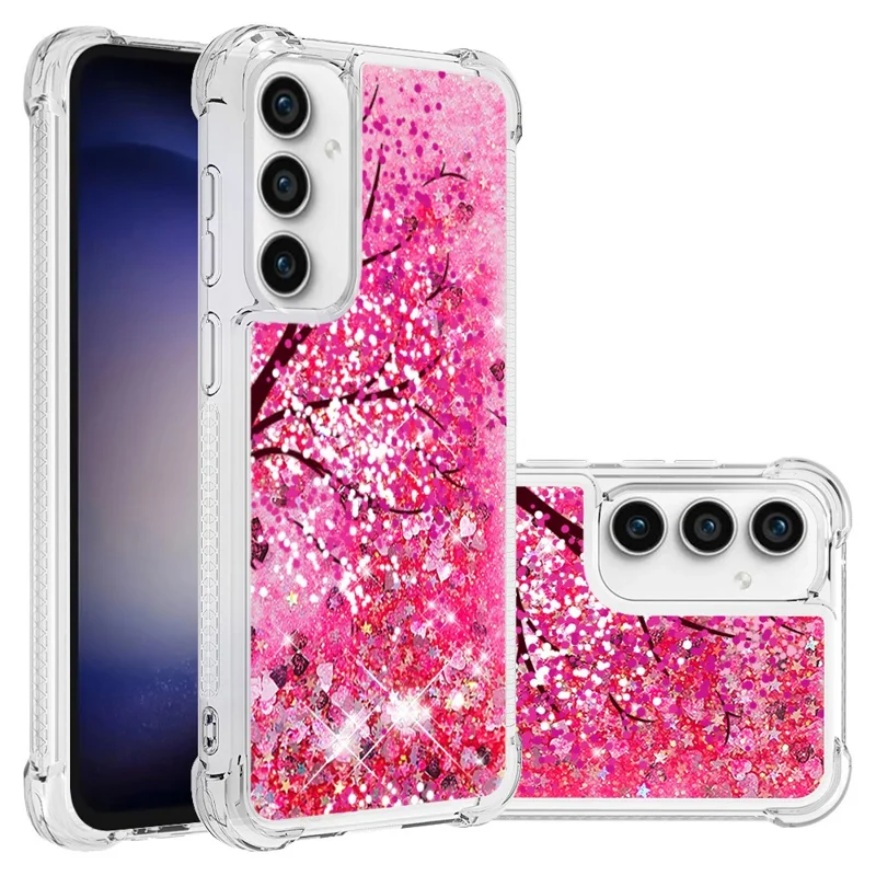 For Samsung Galaxy S23 FE TPU Case with Quicksand and Pattern Printed - Cherry Blossom