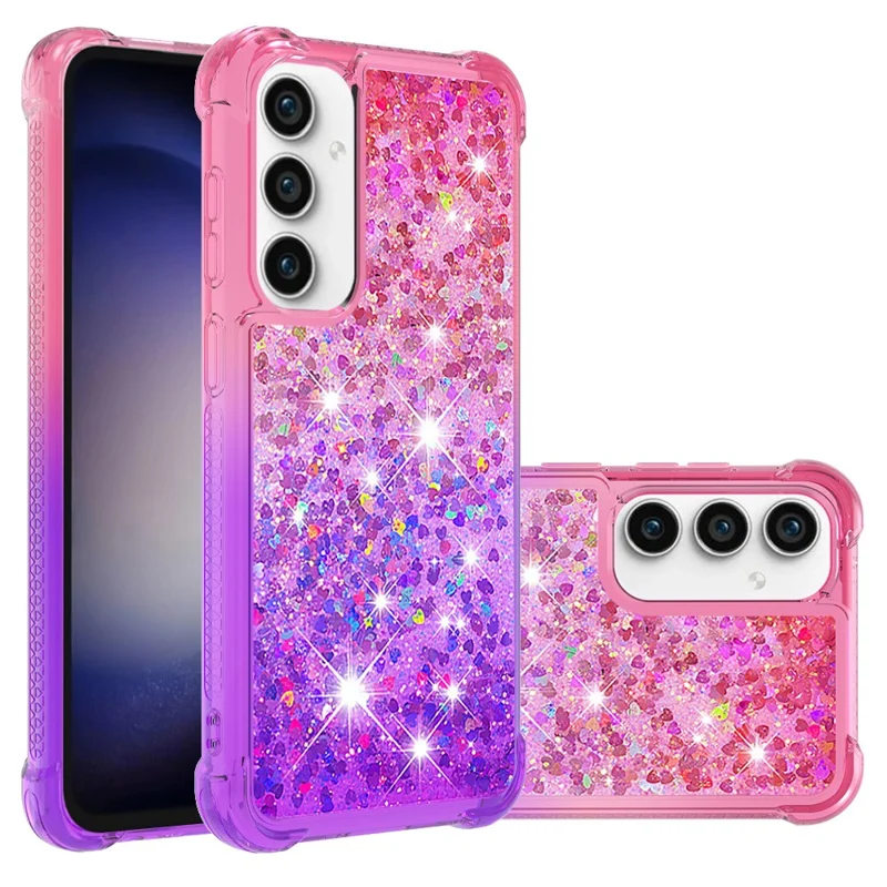 TPU-fodral till Samsung Galaxy S23 FE, gradient, quicksand, bakre hölje – rosa + lila