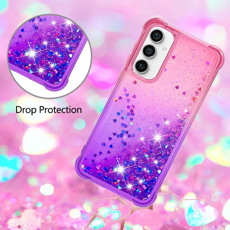 TPU-fodral till Samsung Galaxy S23 FE, gradient, quicksand, bakre hölje – rosa + lila