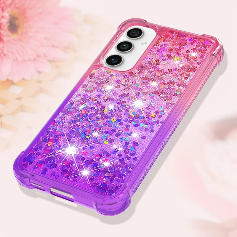 TPU-fodral till Samsung Galaxy S23 FE, gradient, quicksand, bakre hölje – rosa + lila