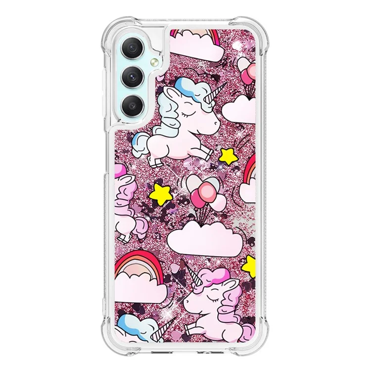 Custodia per Acqua Scintillante Waterfall per Samsung Galaxy A24 4G (162,1 x 77,6 x 8,3 mm), Cover Telefonica con Stampa a Motivo in Morbido TPU - Cavallo Carino e Nuvole