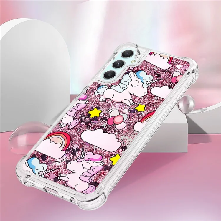 Custodia per Acqua Scintillante Waterfall per Samsung Galaxy A24 4G (162,1 x 77,6 x 8,3 mm), Cover Telefonica con Stampa a Motivo in Morbido TPU - Cavallo Carino e Nuvole