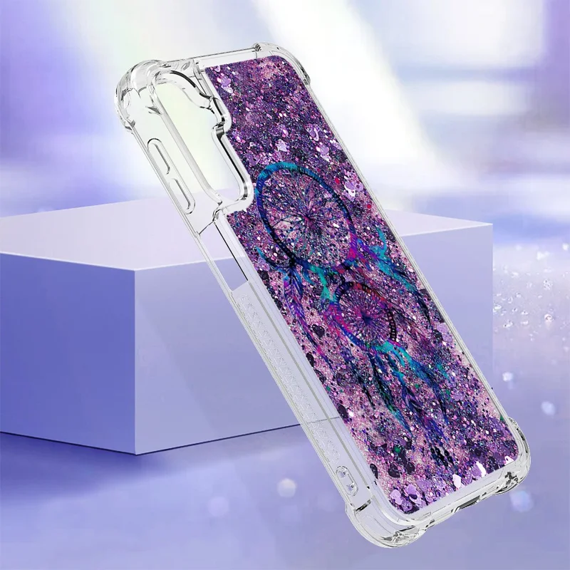 For Samsung Galaxy A24 4G (162.1 x 77.6 x 8.3mm) TPU Case with Quicksand and Pattern Printed - Wind Chimes