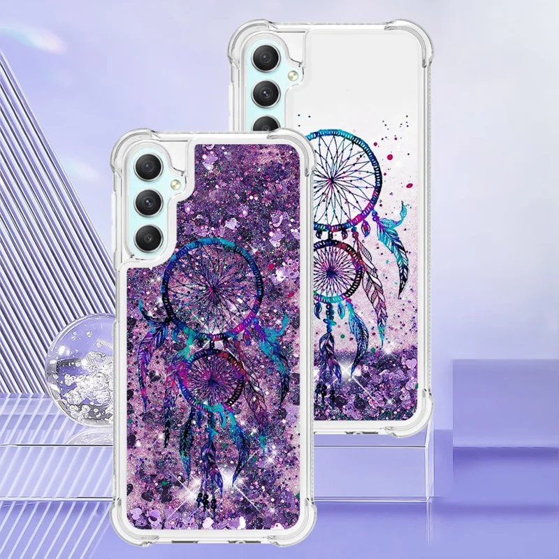 For Samsung Galaxy A24 4G (162.1 x 77.6 x 8.3mm) TPU Case with Quicksand and Pattern Printed - Wind Chimes
