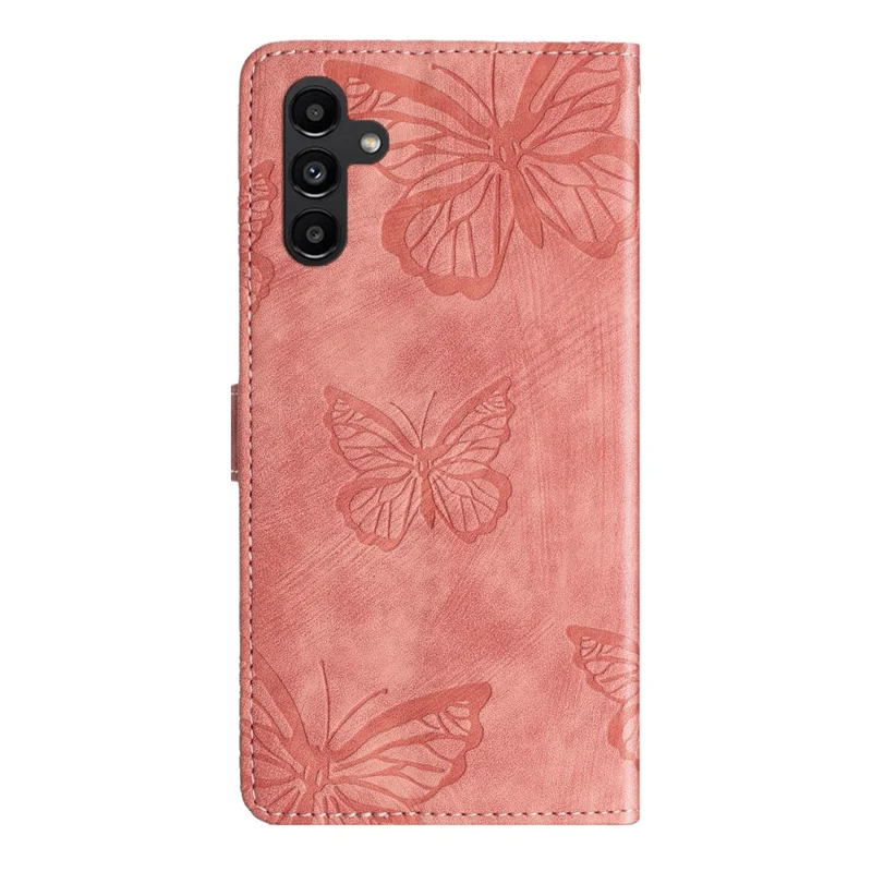 Pour Samsung Galaxy S23 FE Étui de portefeuille en cuir PU avec motif papillon - Rose