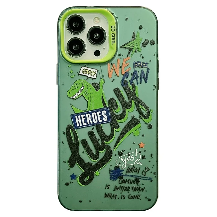 For iPhone 13 Pro 6.1 inch PC+TPU Phone Cover Colorful Pattern Printing Drop Proof Back Case - Lucky