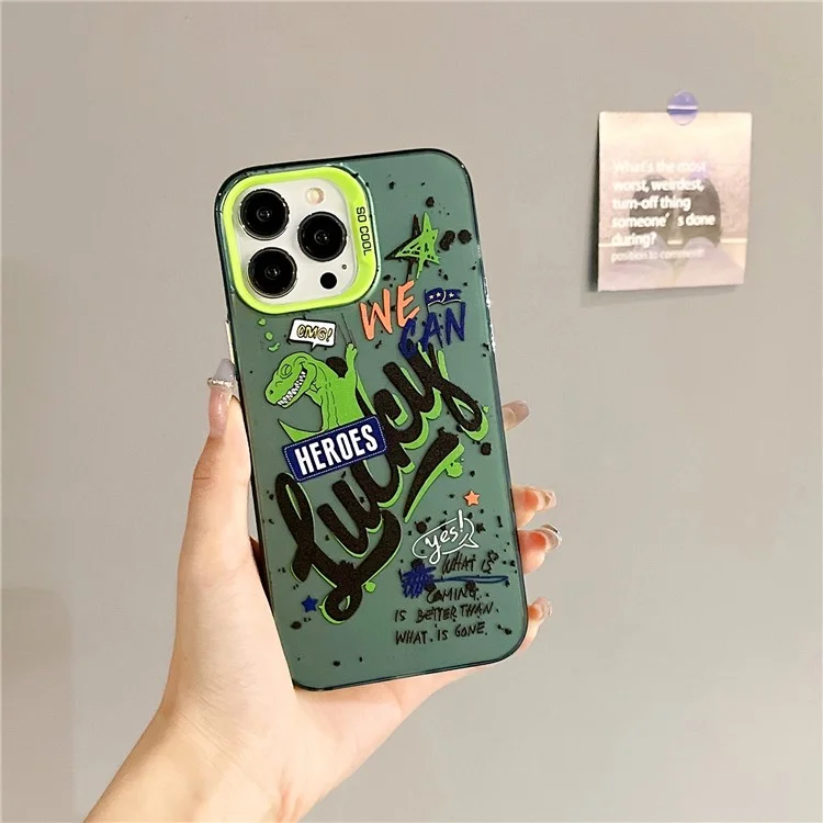 For iPhone 13 Pro 6.1 inch PC+TPU Phone Cover Colorful Pattern Printing Drop Proof Back Case - Lucky