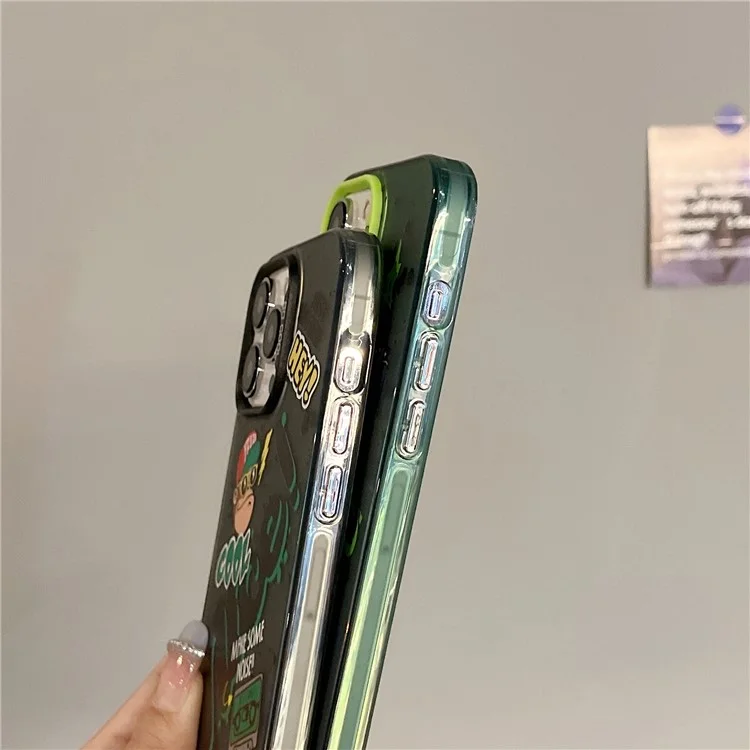For iPhone 13 Pro 6.1 inch PC+TPU Phone Cover Colorful Pattern Printing Drop Proof Back Case - Lucky