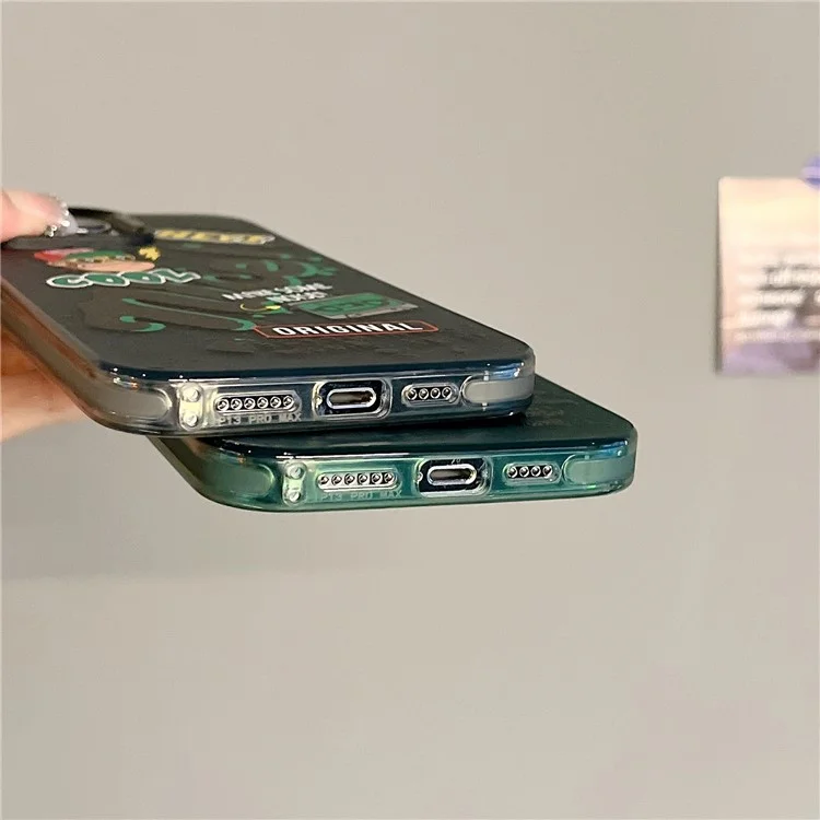 For iPhone 13 Pro 6.1 inch PC+TPU Phone Cover Colorful Pattern Printing Drop Proof Back Case - Lucky