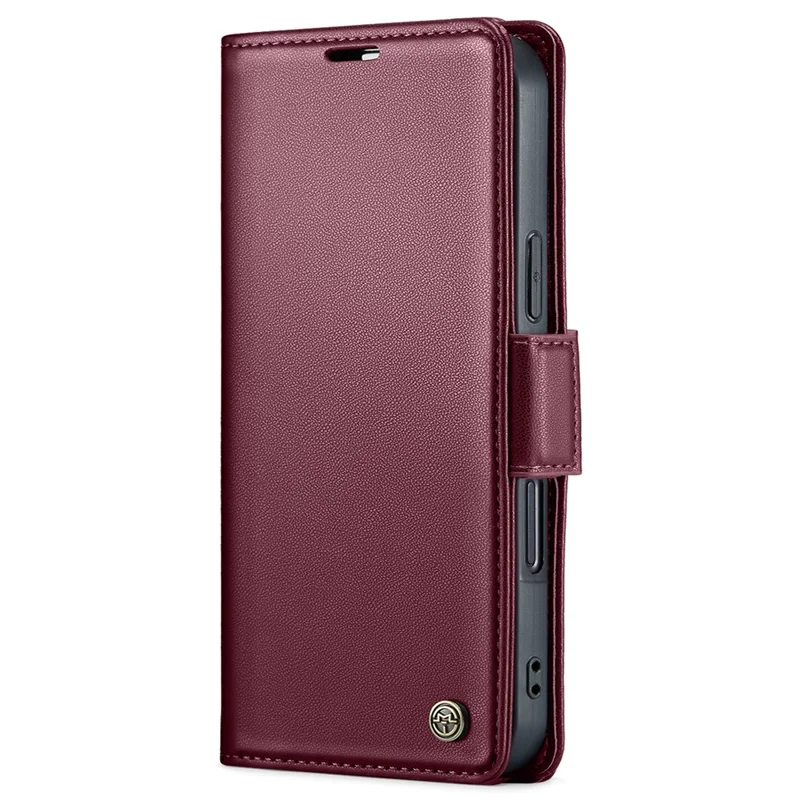 For iPhone 15 Pro Leather Case CASEME 023 RFID Blocking 3 Card Slot Mobile Cover - Red
