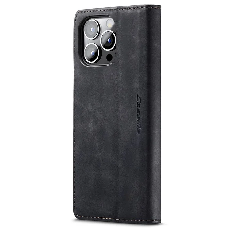 CASEME 013 Series per iPhone 15 Pro Max Custodia portafoglio in pelle con supporto - Nero