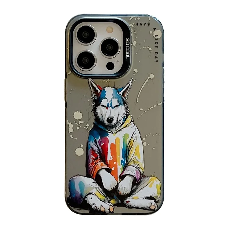 Чехол для iPhone 14 Pro Max с граффити, животным принтом, PC+TPU, противоударный - Sweater Dog