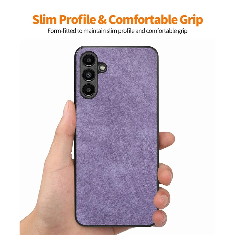 ENKAY HAT PRINCE Para Samsung Galaxy A54 5G Retro PU Leather+PC Phone Case com High Aluminium-silicon Glass Film - Roxo