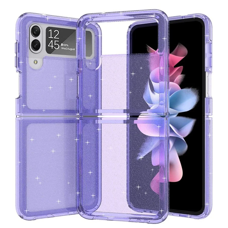 Bulk Buy Glitter Sparkle Phone Case für Samsung Galaxy Z Flip4 5G, Harte PC-Kratzer-Schutz-Abdeckung - Schillerndes Lila