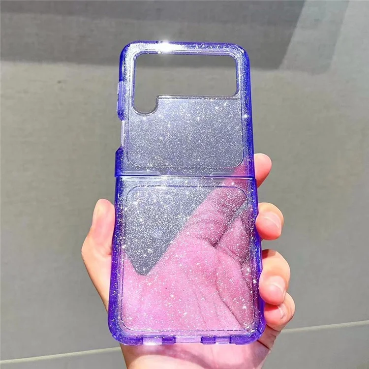 Bulk Buy Glitter Sparkle Phone Case für Samsung Galaxy Z Flip4 5G, Harte PC-Kratzer-Schutz-Abdeckung - Schillerndes Lila