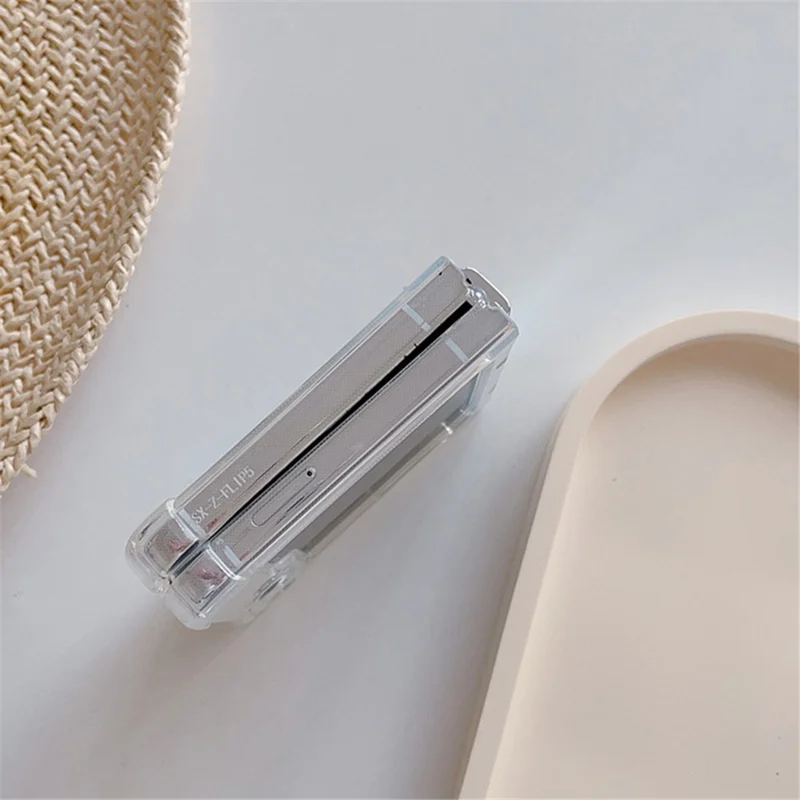 For Samsung Galaxy Z Flip5 5G TPU Reinforced Corners Phone Case Pattern Printing Phone Cover - Plastic Bag Cat