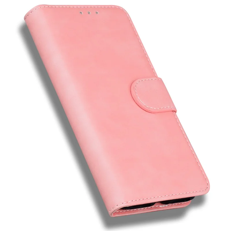 غطاء هاتف بلون سادة لهاتف Samsung Galaxy S23 FE، غطاء واقٍ من جلد PU مع محفظة وحامل - وردي