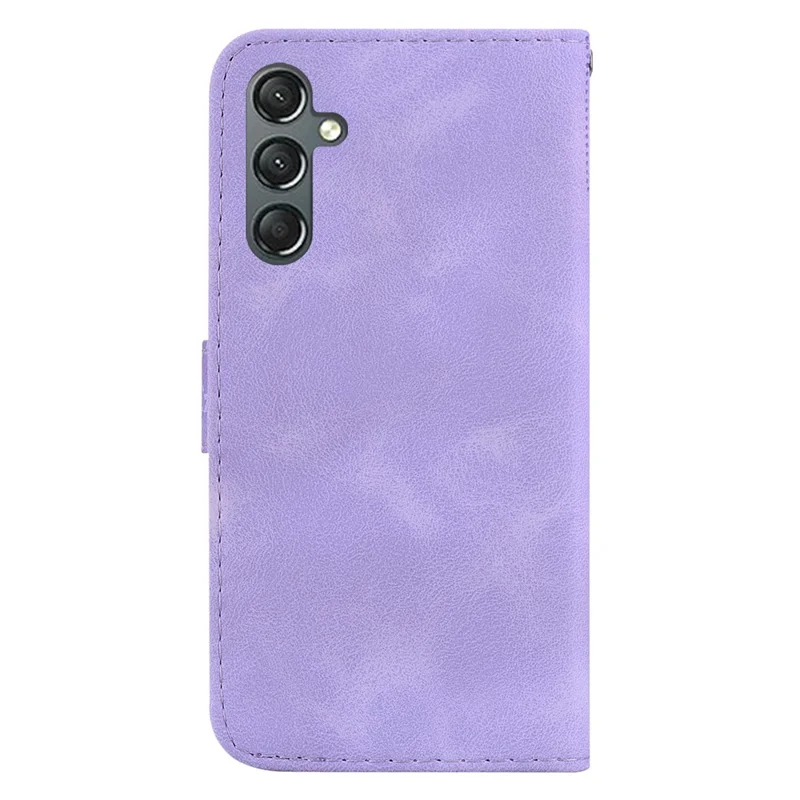 For Samsung Galaxy A25 5G (Global) (161.0 x 76.5 x 8.3mm) Phone Cover 7-Shape Imprinted PU Leather Wallet Stand Case - Purple