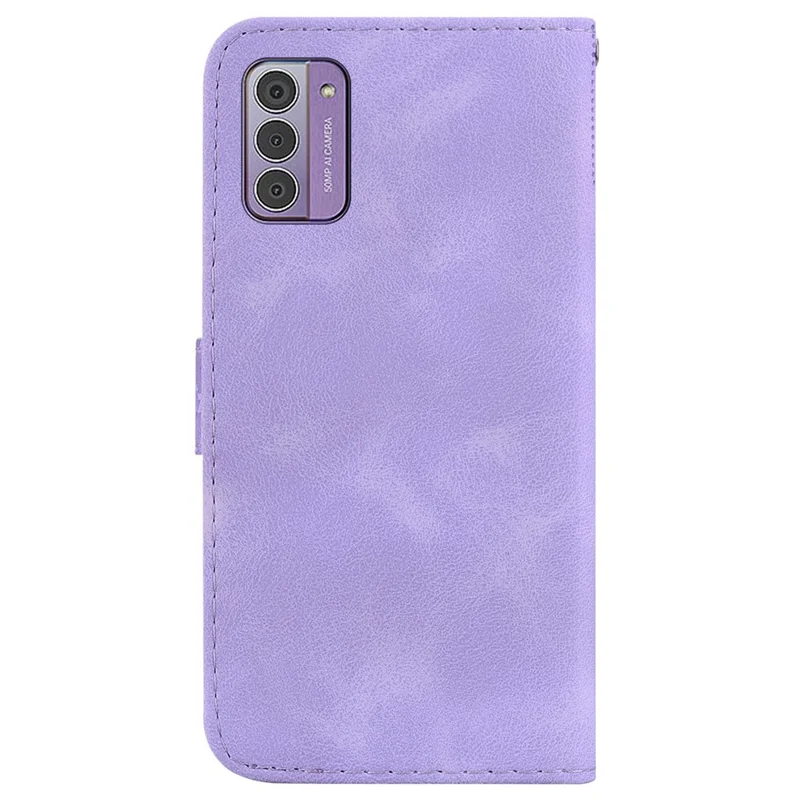 For Nokia G42 Scratch Resistant Phone Cover 7-Shape Imprinted PU Leather Wallet Stand Case - Purple
