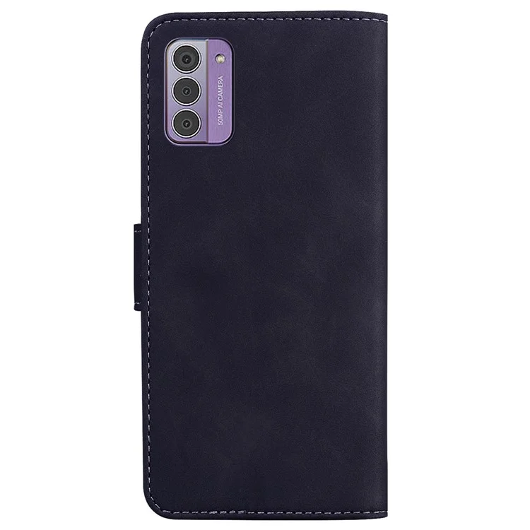 Para Nokia G42 Capa de carteira de couro PU à prova de choque Cor sólida Suporte dobrável Capa de telefone - Preto