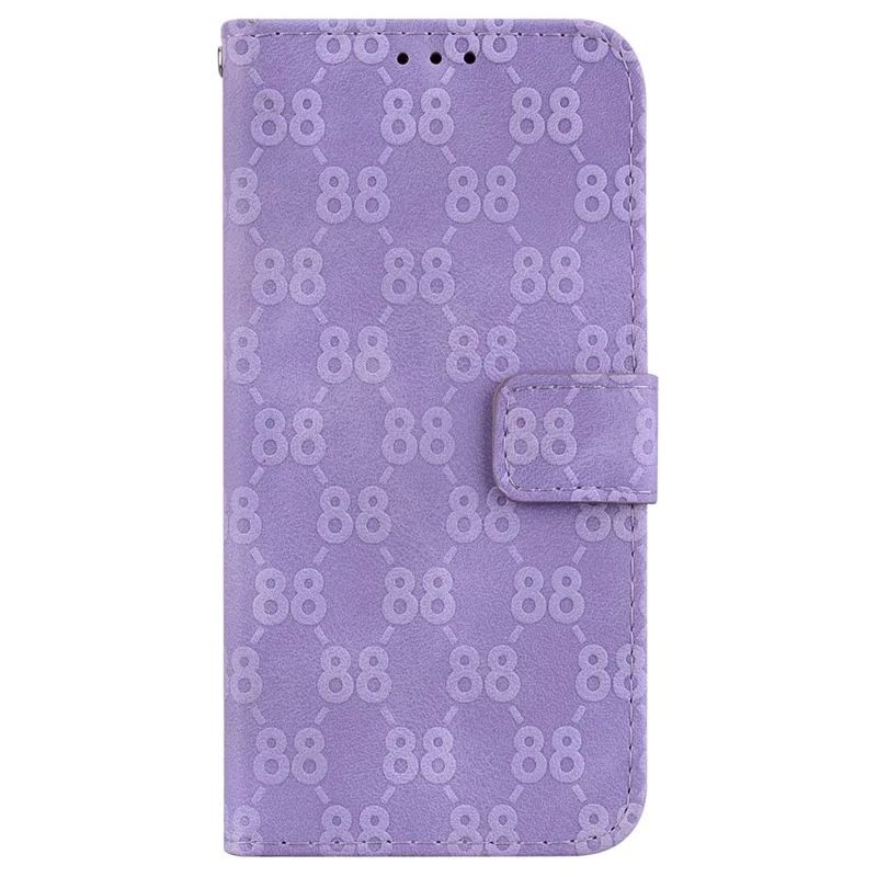 For Nokia XR21 Drop Proof Leather Wallet Stand Case Double 8-Shape Imprint Phone Cover - Purple