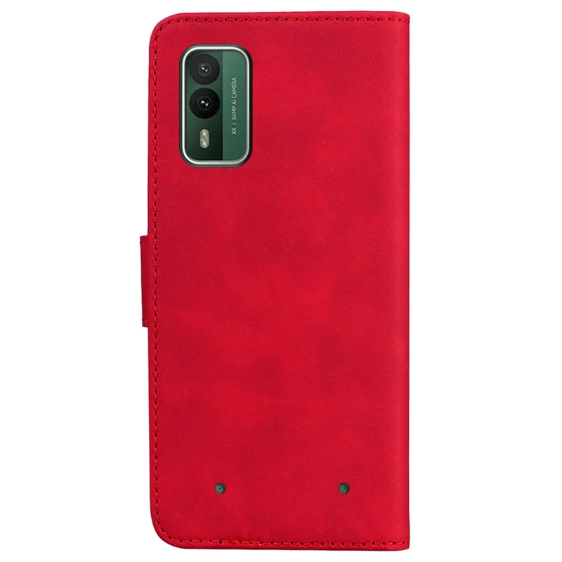 Custodia in PU Leather per Nokia XR21, Custodia a Portafoglio con Supporto, Custodia a Libro Flip Cover Monocolore - Rosso