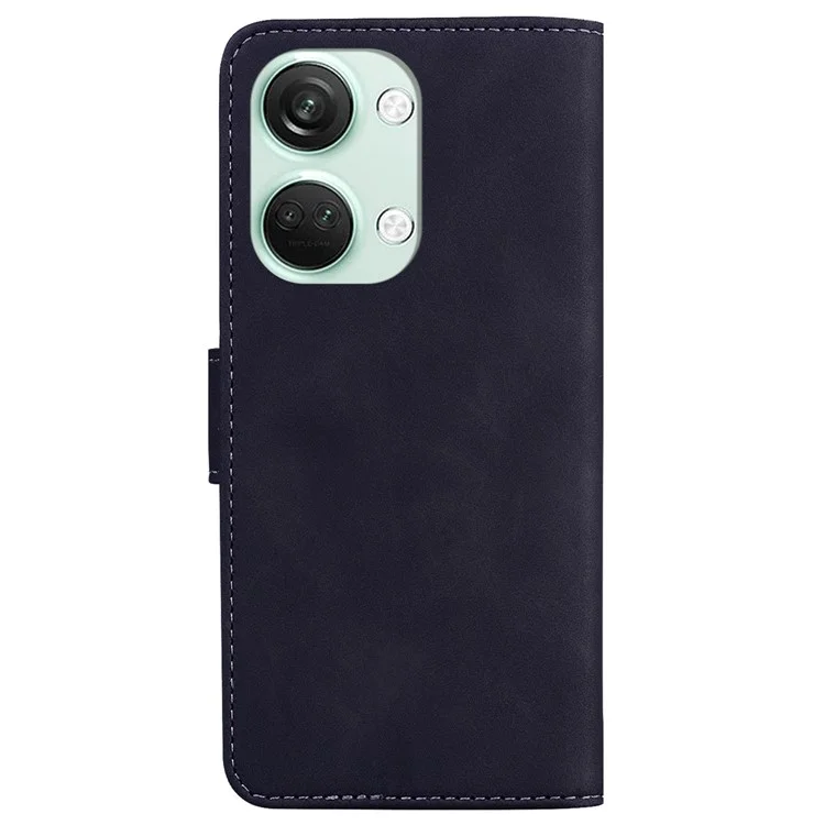 For OnePlus Nord 3 5G / Ace 2V PU Leather Wallet Case Solid Color Horizontal Stand Phone Cover - Black