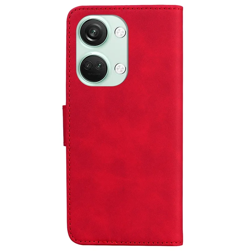 Voor OnePlus Nord 3 5G / Ace 2V PU Leren Portemonnee Hoekschild Effen Kleur Horizontale Stand Telefoonhoes - Rood