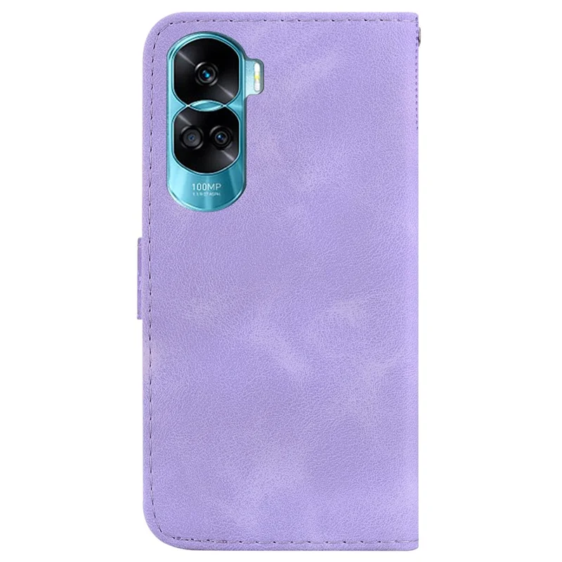PU Leather Shockproof Cover for Honor 90 Lite 5G / X50i 5G , 7-Shape Imprinted Wallet Stand Phone Case - Purple