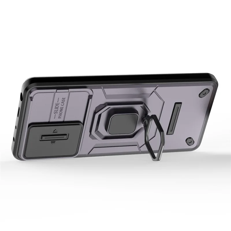 Kickstand Phone Case for Xiaomi Redmi Note 12 Pro 5G / Note 12 Pro Speed 5G , PC+TPU Slide Camera Protection Cover - Purple
