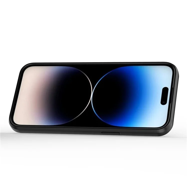 Capa à prova de choque para iPhone 14 Pro Max, Caso de telefone PC + TPU com proteção de lente deslizante e suporte - Preto