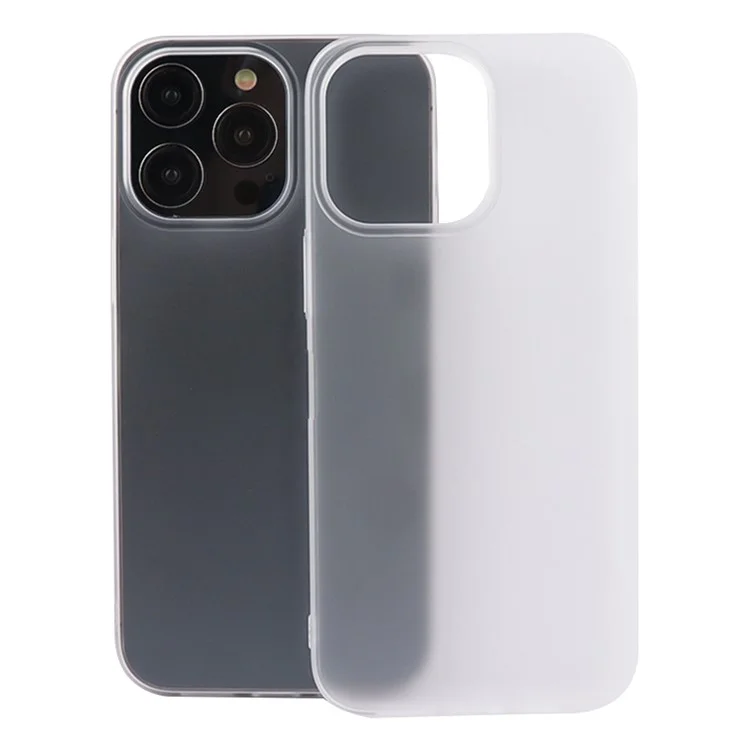 Pour iPhone 14 Pro Max Translucent Matte Phone Cover Anti-Fingerprint Ultra-Thin PC Smartphone Case Shell - Blanc