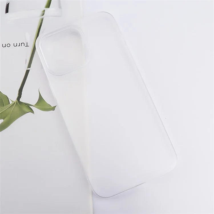 Pour iPhone 14 Pro Max Translucent Matte Phone Cover Anti-Fingerprint Ultra-Thin PC Smartphone Case Shell - Blanc