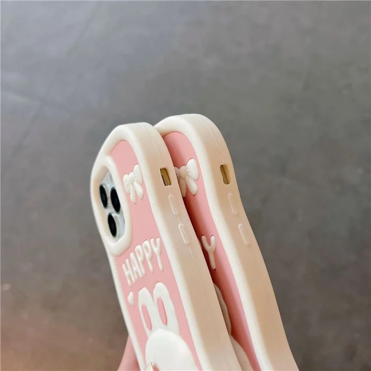 Für iPhone 14 Pro Soft Silikon Handyhülle Stoßfeste Abdeckung Stoßfeste Handy-Schale mit Hasen-Dekor