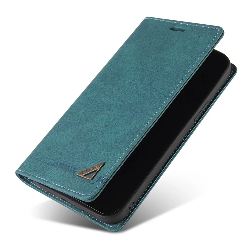 GQ.UTROBE 008 Series Dla iPhone 15 Etui Na Telefon Z Blokadą RFID, Skóra PU, Etui-Zamek Z Podstawką, Powłoka O Miękkim Wykończeniu - Niebieski