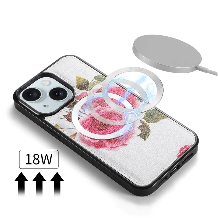 POLA Style 003 TPU+PU Phone Case for iPhone 15 Plus Shockproof Cover Detachable 2-in-1 Wallet Phone Case with Strap - Pink