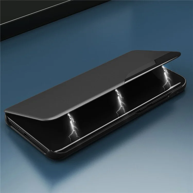 For iPhone 15 Phone Case Folio Flip PU Leather Stand Cover - Black