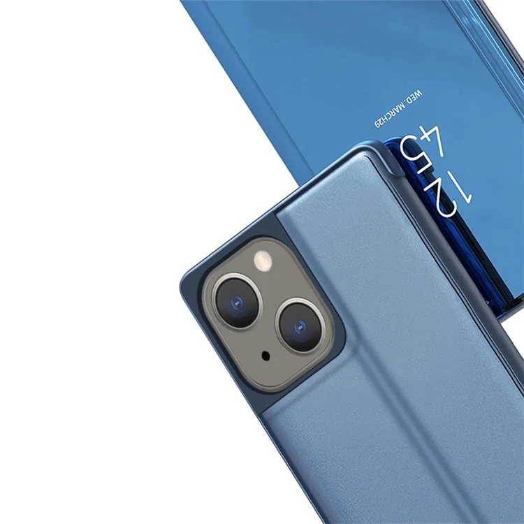 Funda de teléfono con espejo de superficie electrochapada antiarañazos para iPhone 15 Plus - Azul